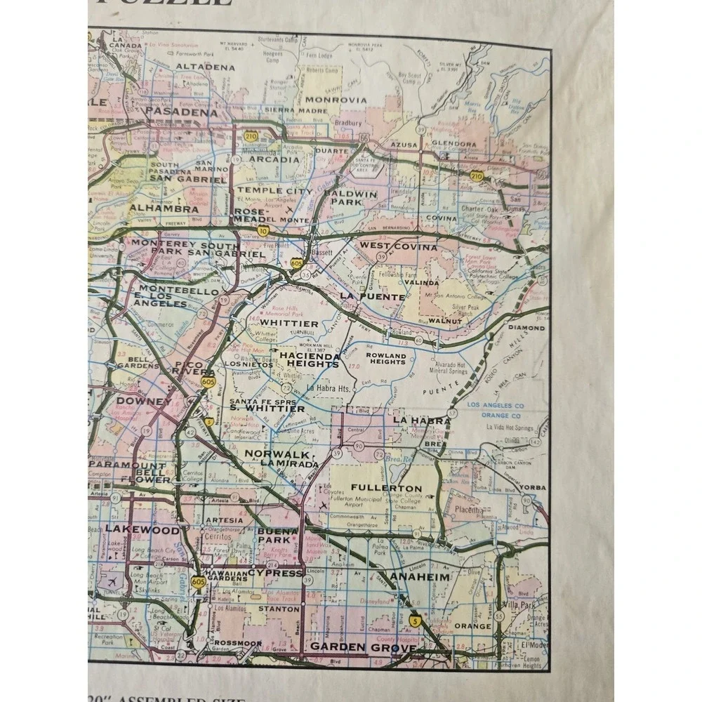 Vintage Los Angeles Freeway System Map 500 Pc Jigsaw‎ Puzzle Sealed Rand McNally